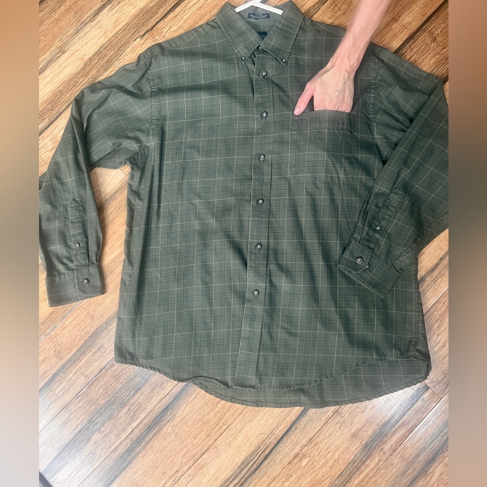 Arrow Olive Green Casual Button Down Shirt